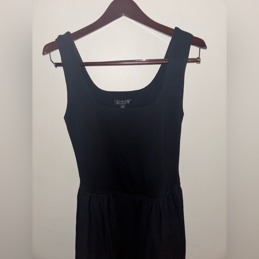 NWT J.Crew Drop-waist mixy dress Black Small Midi Preppy Casual Cotton Neutral - Picture 5 of 12